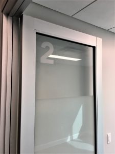 vinyl door wayfinding room id sign